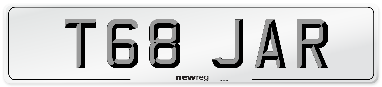 T68 JAR Number Plate from New Reg